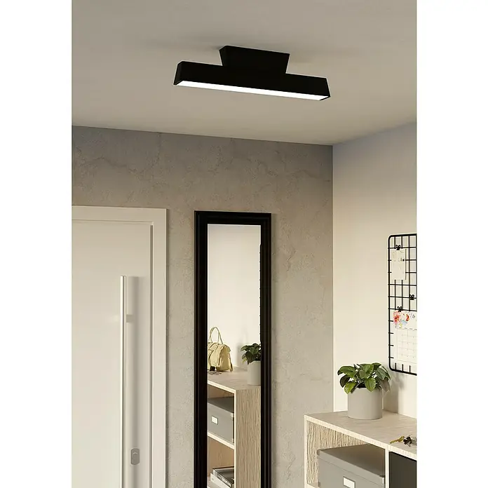 Eglo LED-Deckenleuchte Simolaris-Z - 16 W, L x B x H: 47 x 5,5 x 11 cm, Schwarz, RGBW - Schwarze LED-Deckenleuchte mit modernem Design für eine stilvolle Beleuchtung im Raum.