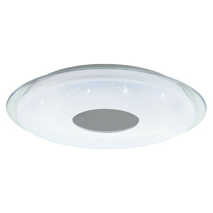 Eglo connect.z LED-Deckenleuchte Lanciano-Z (Ø x H: 45 x 8 cm, Kunststoff, 19,2 W, Weiß/Chrom, Dimmbar) | BAUHAUS