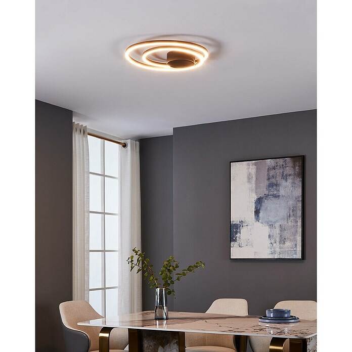 Eglo connect.z LED-Deckenleuchte Romaro (Taupe/Weiß, 35 W, Ø x H: 57 x 15 cm, Dimmbar) | BAUHAUS