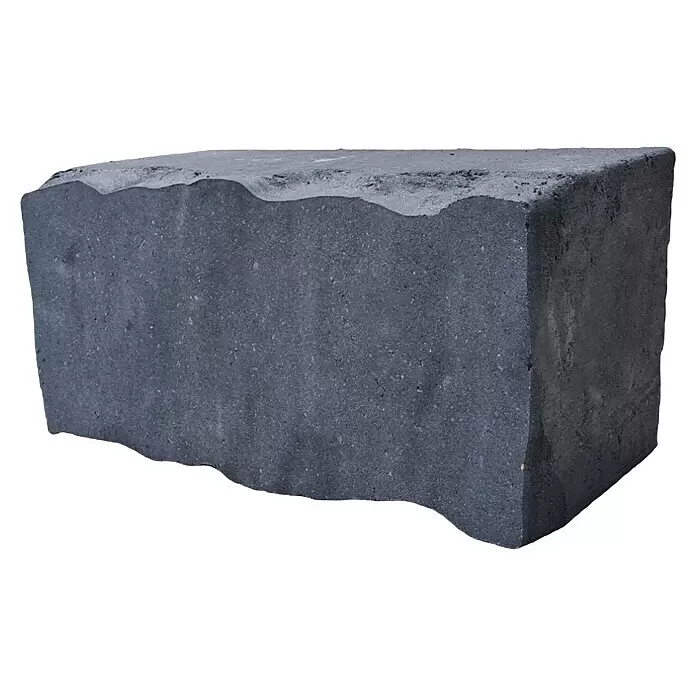 Diephaus Mauerstein Victorville - L x B x H: 40 x 20 x 20 cm, Basalt, Beton - Dunkelgrauer Beton-Randstein mit gewellten Ober- und Unterkanten.