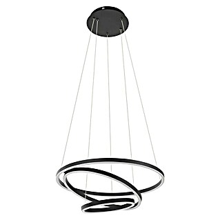Eglo LED-Pendelleuchte rund Lobinero-Z (Ø x H: 58 x 110 cm, Schwarz / Weiß, Kaltweiß)