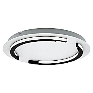 Eglo LED-Deckenleuchte Zampote (L x B x H: 420 x 420 x 50 mm, Weiß/Schwarz, Kunststoff, IP44, Warmweiß)