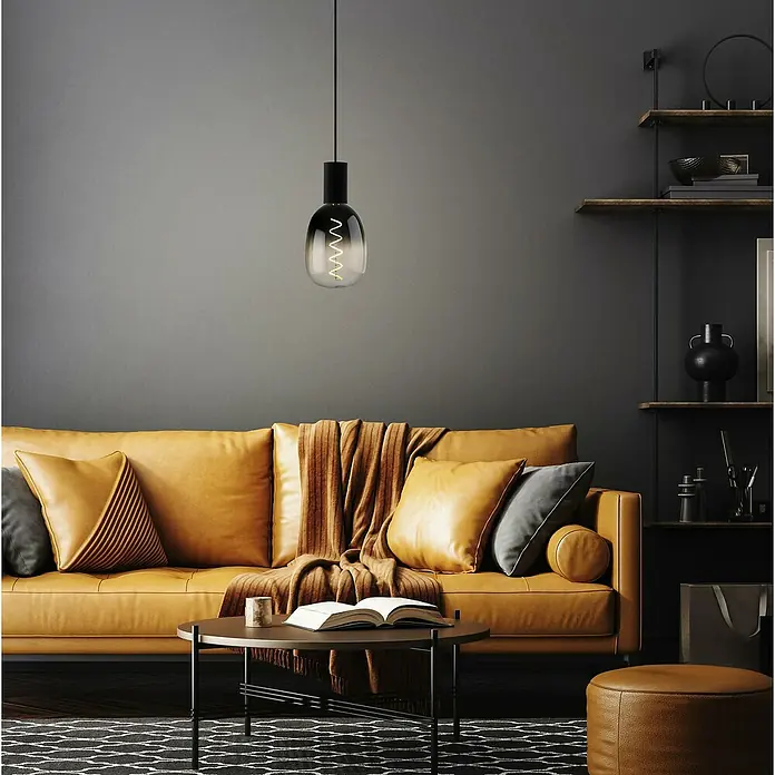 Eglo LED-Lampe T 120 - E27, Dimmbar, Warmweiß, 4 W, Farbe: Smoky - Elegante Pendelleuchte mit spiralförmigem Leuchtmittel, die jedem Raum ein modernes Ambiente verleiht. Perfekt für stilvolle Beleuchtung.