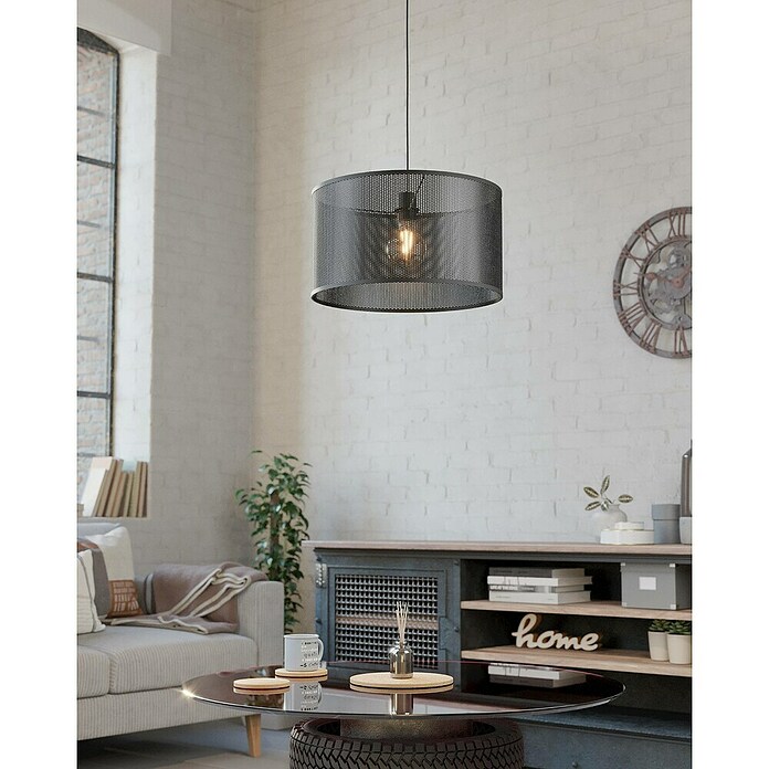 Eglo Pendelleuchte Manby (Schwarz, E27, Durchmesser: 45 cm) | BAUHAUS
