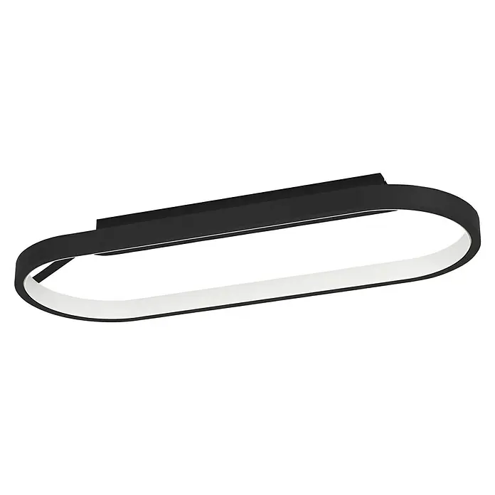 Eglo LED-Deckenleuchte Codriales - L x B x H: 790 x 300 x 116 mm, Schwarz/Weiß, Warmweiß - Ein schlankes, ovales LED-Deckenlicht in Schwarz und Weiß. Perfekt für moderne Innenräume und energieeffiziente Beleuchtung.