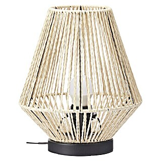 Lámpara de sobremesa Cuerdas piramidal (40 W, L x An x Al: 23 x 23 x 26 cm, Natural, E14)