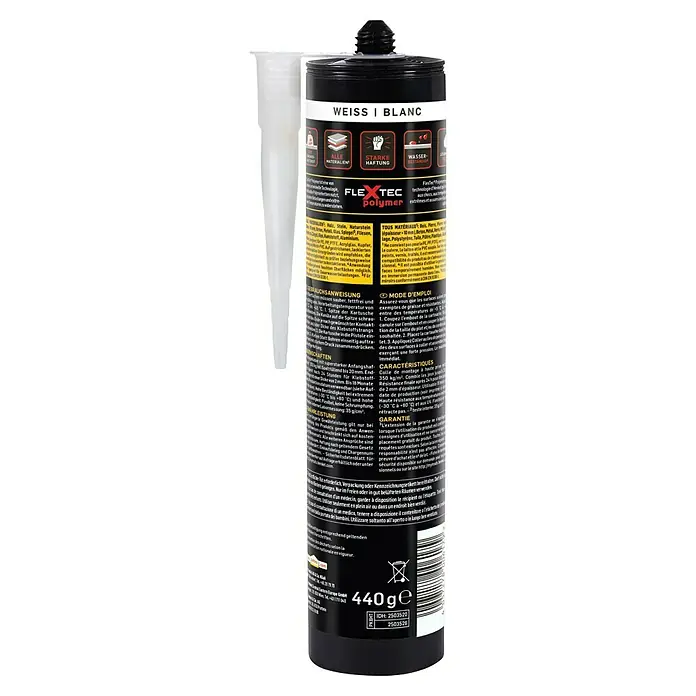 Pattex Montagekleber Kleben statt Bohren High Tack - 440 g, Lösemittelfrei - Flextec Polymer Montagekleber, vielseitig einsetzbar mit starker Haftung & Wasserbeständigkeit. Ideal für diverse Materialien.
