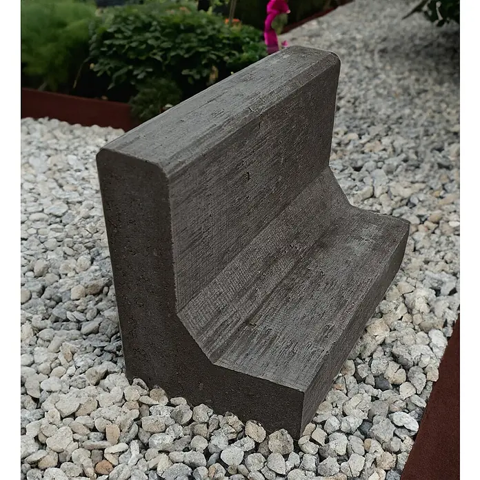 Diephaus L-Stein - 24 cm, 40 cm, Anthrazit - Moderne Gartenbank aus dunklem Beton, ideal für den Außenbereich. Robuste und stilvolle Sitzgelegenheit für jeden Garten.