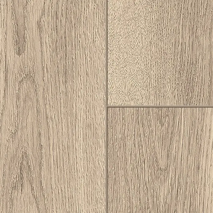 Classen Laminat 731-4 - Eiche Natur grau, Landhausdiele, 1.286 x 194 x 7 mm - Nahaufnahme von hellem Laminatboden mit Maserung und Fugen, ideal für moderne Innenräume.