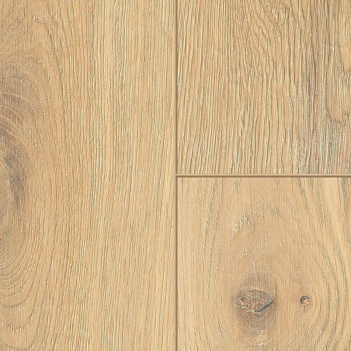 Classen Laminatmuster 731-4 - 300 x 194 x 8 mm, Landhausdiele, Oak Nature - Detailaufnahme von hellem Laminatboden in Holzoptik, der eine warme und natürliche Atmosphäre vermittelt. Die Maserung ist deutlich sichtbar.