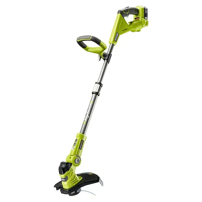 Ryobi ONE+ Hybrid-Rasentrimmer RLT1831H25F - 18 V, 2,5 Ah, Li-Ionen, 1 Akku - Bild eines RYOBI Akku-Rasentrimmers mit verstellbarem Griff und Trimmerkopf für präzises Kantenschneiden.
