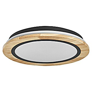 Ledvance Smart+ WiFi Plafón LED redondo Orbis Wood (24 W, Ø x Al: 40 x 7,5 cm, Negro, Madera, Blanco cálido)