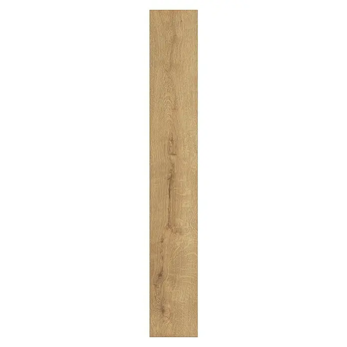 Krono Original Laminatmuster Atlantic 8 Sundance Oak - Sundance Oak, 297 x 192 x 8 mm, Landhausdiele - Nahaufnahme einer einzelnen Diele aus hellem Eichenparkett, das eine natürliche, warme Holzmaserung aufweist.