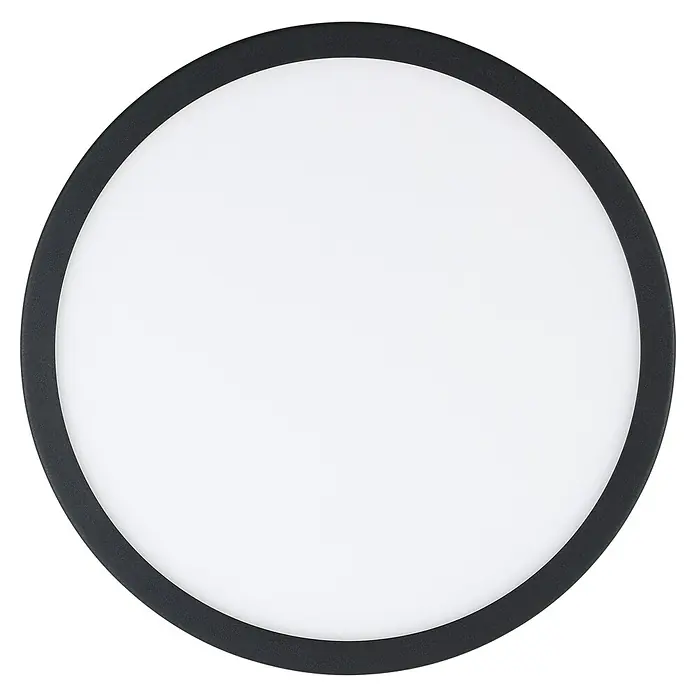 Eglo connect.z LED-Deckenleuchte FUEVA-Z rund19,5 W, Ø x H: 285 x 28 mm, Schwarz, Rund - Runde LED-Deckenleuchte mit schwarzem Rand und weißem Diffusor für eine helle und gleichmäßige Ausleuchtung.