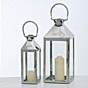 Boltze Edelstahl-Laterne Jason (Ø x H: 11 x 35 cm, Silber) | BAUHAUS
