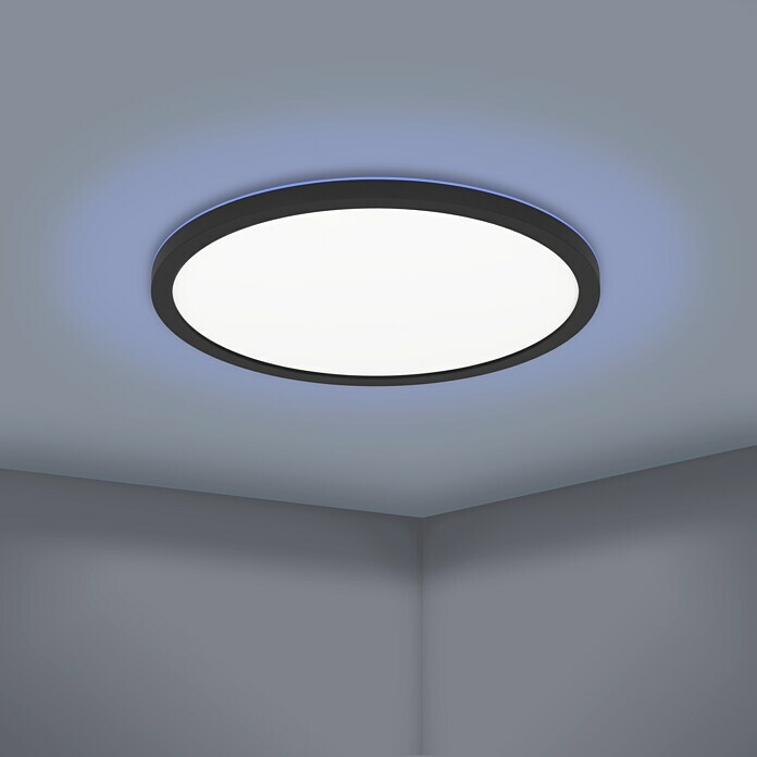 Eglo connect.z LED-Panel ROVITO-Z rund  (16,5 W, L x B x H: 42 x 42 x 2,5 cm, Schwarz, RGB, Rund) | BAUHAUS