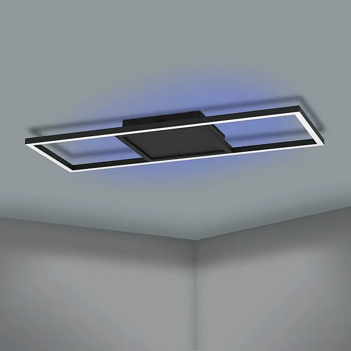 Eglo connect.z LED-Deckenleuchte CALAGRANO - 21 W, 2.600 lm, Lichtfarbe: RGBW - Moderne LED-Deckenleuchte in Schwarz und Weiß.