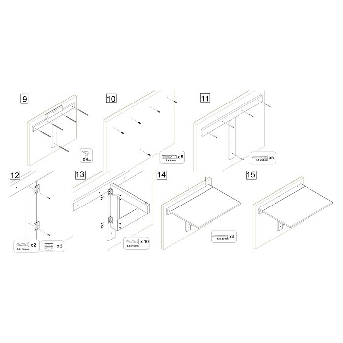 Astigarraga Klapptisch (53,6 mm x 79,5 mm x 59 cm, Kiefer) | BAUHAUS