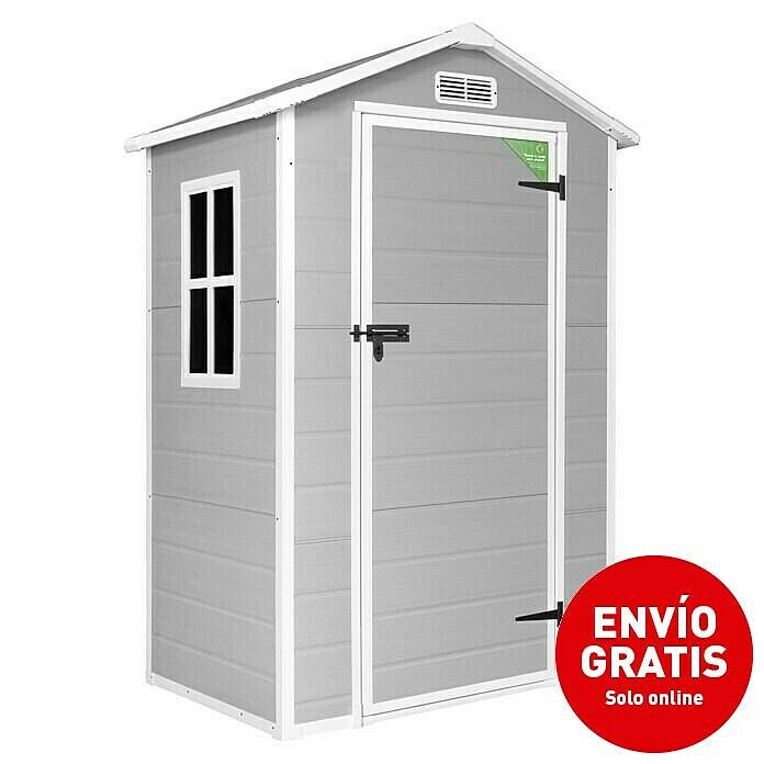 The Space Plus Caseta para jardín One 1.4 (Medidas ext. (An x Pr): 134 x 103 cm, Gris y Blanco, Plástico, Área: 1,37 m²) | BAUHAUS