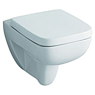 Geberit Renova Plan Wand-WC (Spülrandlos, Mit schmutzabweisender Glasur, Spülform: Tief, WC Abgang: Waagerecht, Weiß)