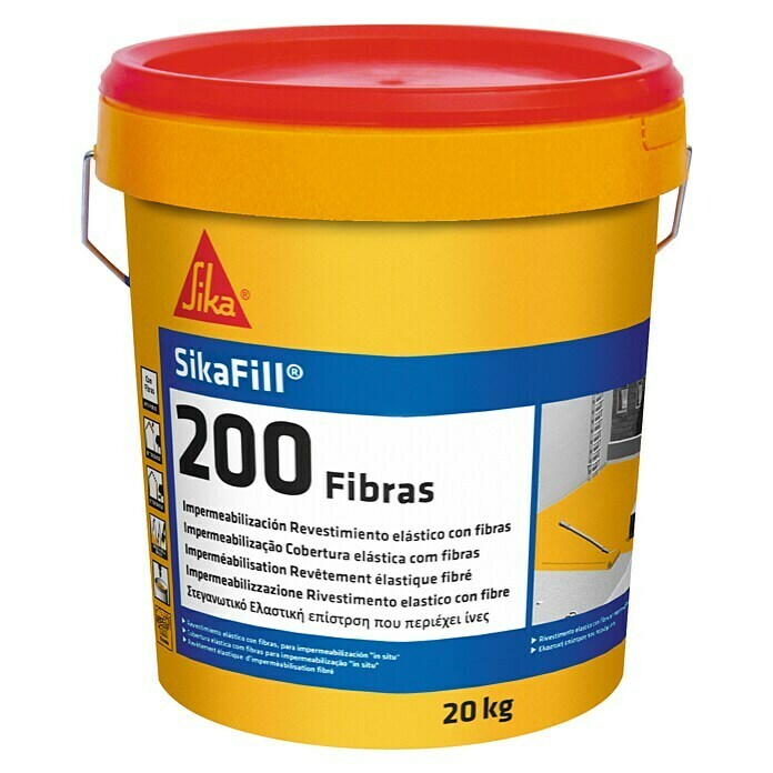 Sika Impermeabilizante SikaFill-200 Fibras (Rojo, 20 kg)