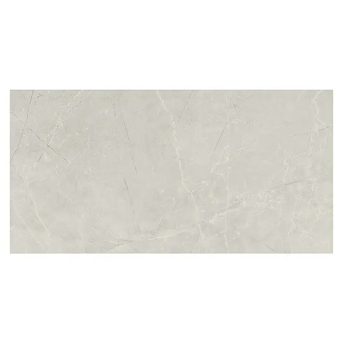 Feinsteinzeugfliese Bayona Silver - 60 x 120 cm, Grau, Glänzend - Elegante Marmorfliese in neutralem Farbton. Die polierte Oberfläche und zarten Maserung verleihen jedem Raum eine edle Note. Ideal für stilvolle Innenräume.