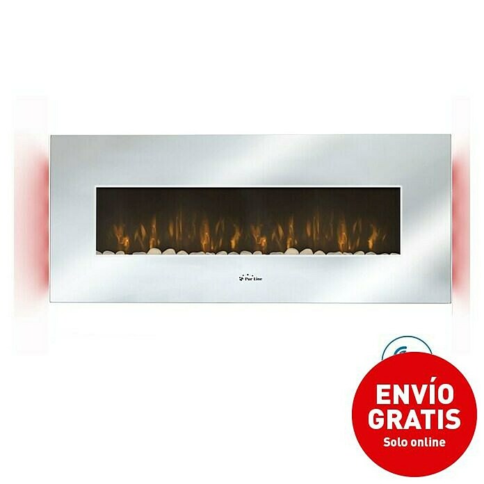 Purline Chimenea eléctrica CHE-510 (2.000 W, Plata, 11 x 140 x 56 cm) | BAUHAUS