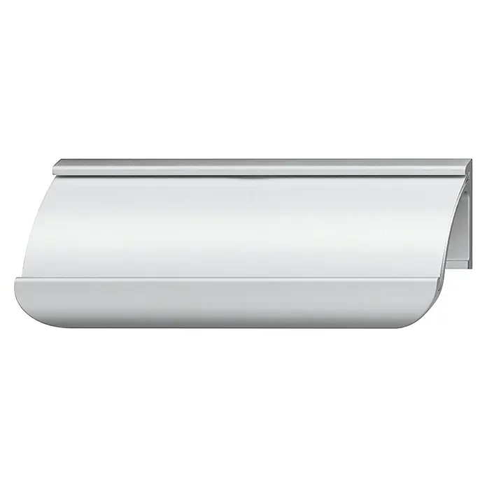 Möbelgriff - Aluminium, Länge: 80 mm - Ein eleganter, silberner Toilettenpapierhalter mit Deckel, der Stil und Funktionalität in jedem Badezimmer vereint. Optimaler Schutz für Ihr Toilettenpapier.