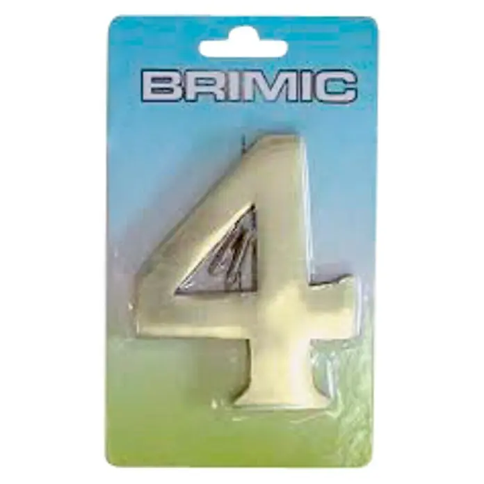Micel Brimic Número 10 cm - 4, Oro - Vela número 4 blanca de Brimic. Ideal para cumpleaños o aniversarios para decorar y personalizar tartas.
