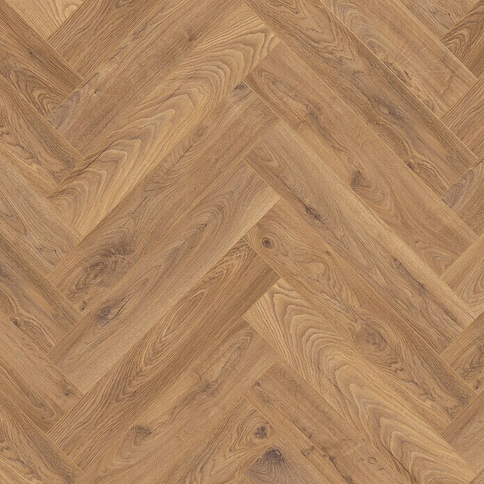 Krono Original Laminatmuster Herringbone Firebrand Oak (297 x 126 x 8 mm, Landhausdiele, Firebrand Oak) | BAUHAUS