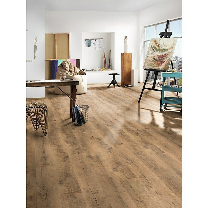 Krono Original Laminat Castello Gold Volcano Oak (1.285 x 192 x 8 mm, Landhausdiele, Gold Volcano Oak) | BAUHAUS