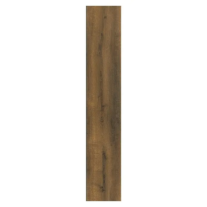 Krono Original Laminat Organic Veneer Parquet - Oak Roast, Landhausdiele, 1.383 x 244 x 8,5 mm - Detailaufnahme eines Holzpaneels mit deutlicher Maserung und warmen Farbtönen. Ideal für rustikale und natürliche Designs.