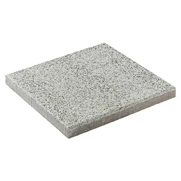 Diephaus Terrassenplatte Phoenix - 40 x 40 x 4 cm, Weiß, Beton - Hellgraue, granulierte Pflasterplatte.