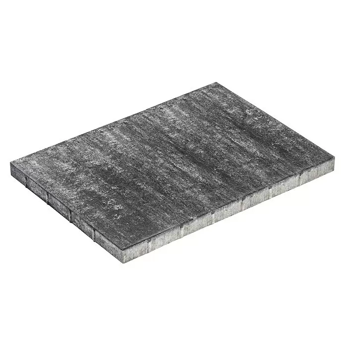 Diephaus Terrassenplatte Memphis - 60 x 40 x 4 cm, Grau/Schwarz, Beton - Rechteckige, dunkelgraue, texturierte Pflasterplatte aus Beton oder Stein, für Außenbereiche.