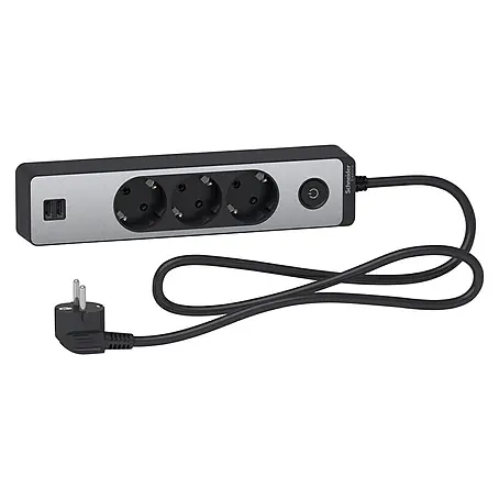 Schneider Electric  Base de enchufe múltiple con USB