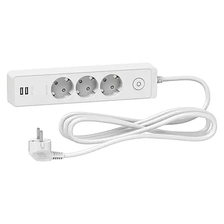 Schneider Electric  Base de enchufe múltiple con USB