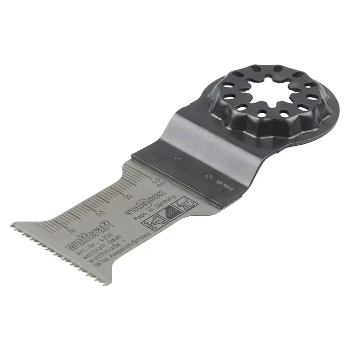 Wolfcraft Tauchsägeblatt - Geeignet für: Holz, Schnitttiefe: 40 mm - Oszillierende Sägeblatt von Wolfcraft, Starlock-System, ideal für präzise Schnitte in verschiedenen Materialien. Robust und langlebig.