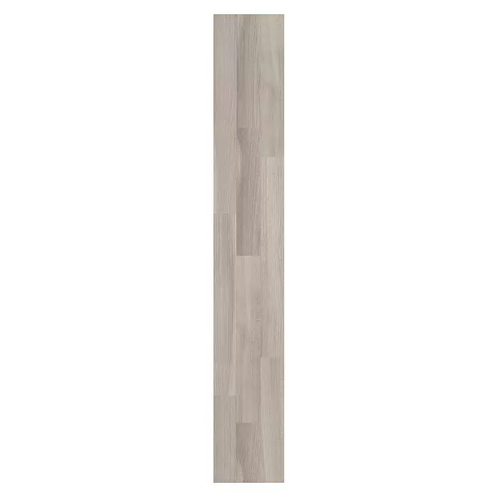 Parador Laminat Basic 200 - Akazie grau, Schiffsboden, 1.285 x 194 x 7 mm - Hellgraue Holzbodenpaneele mit sichtbarer Maserung.