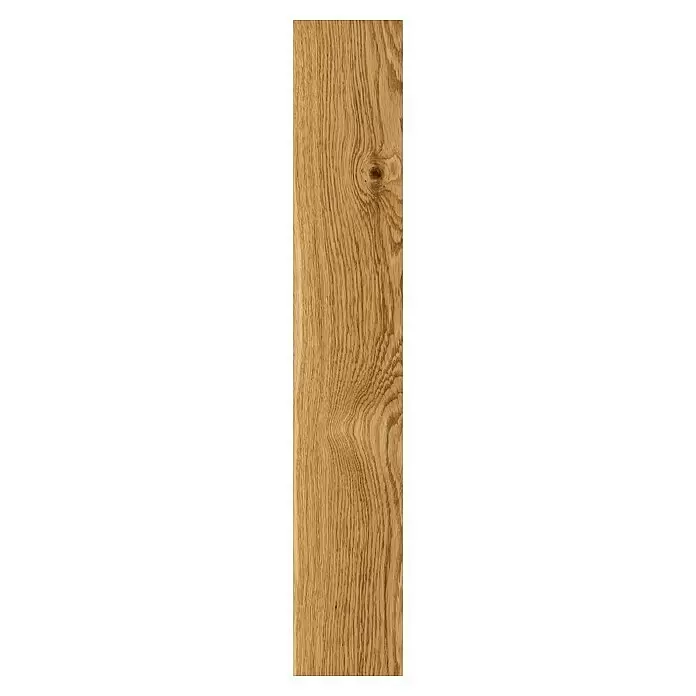 Parador Parkett Trendtime - Eiche, Fischgrät, 570 x 95 x 10,5 mm - Helles Eichenholzbrett mit natürlicher Maserung und einem sichtbaren Ast.