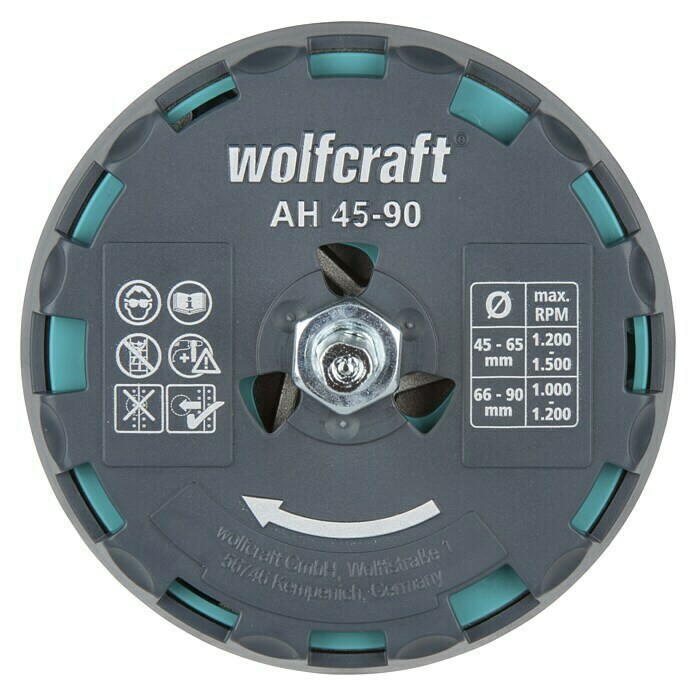 Wolfcraft Lochsäge verstellbar (Arbeitsdurchmesser: 45 mm - 90 mm, Schnitttiefe: 30 mm) | BAUHAUS