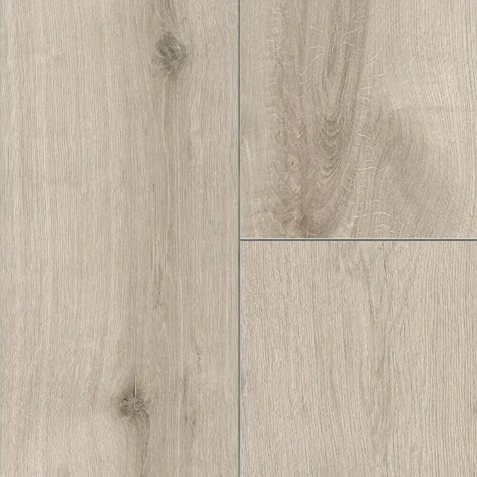 Krono Original Vinylboden Rocko 5+1 - Airflow, Landhausdiele, 1.210 x 192 x 6 mm - Nahaufnahme von hellem Laminatboden mit Holzstruktur, ideal für moderne Innenräume und eine warme Atmosphäre.
