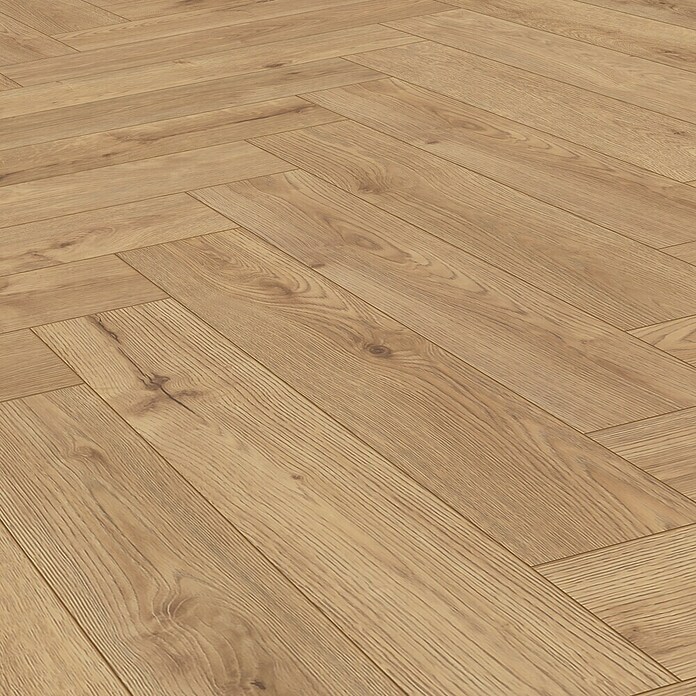 Krono Original Laminatmuster Herringbone Sundance Oak (297 x 126 x 8 mm, Landhausdiele, Sundance Oak) | BAUHAUS