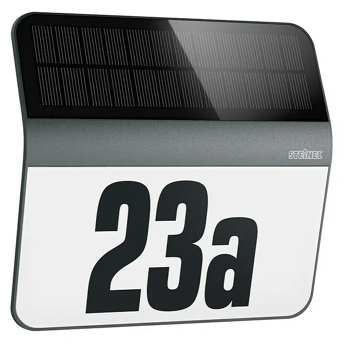 Steinel XSolar Solar-Hausnummer LH-N anthrazit - IP44, Anthrazit - Solar-Hausnummernleuchte mit der Nummer 23a, ideal für den Außenbereich.