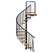 Atrium Spindeltreppe Novo (Farbton Metall: RAL 9005, Durchmesser: 140 cm, Eiche, Geschosshöhe: 271,4 cm - 313,5 cm) | BAUHAUS