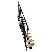 Atrium Raumspartreppe Mini Plus Vertical (Farbton Metall: RAL 9005, Breite: 60 cm, Eiche, Geschosshöhe: 222 cm - 300 cm) | BAUHAUS