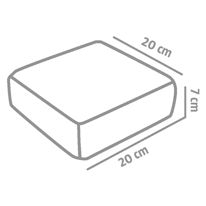 EHL Mauerstein Times Antik S - 20 x 20 x 7 cm, Sandstein, Beton - Darstellung eines Kissens mit den Maßen 20x20x7 cm. Ideal für Komfort und stilvolle Dekoration im Wohnbereich.