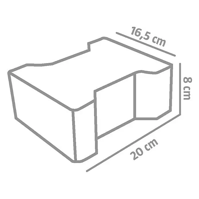 EHL Pflasterstein Doppel-T - Grau, 16,5 x 20 x 8 cm, Normalstein - Strichzeichnung eines unregelmäßig geformten, ineinandergreifenden Gartenblocks. Maße: 20x16,5x8 cm.