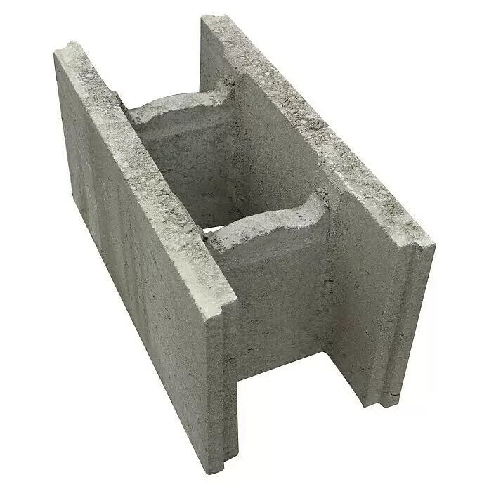 EHL Schalungsstein - 50 x 30 x 25 cm - Grauer H-förmiger Betonstein für Bauzwecke.