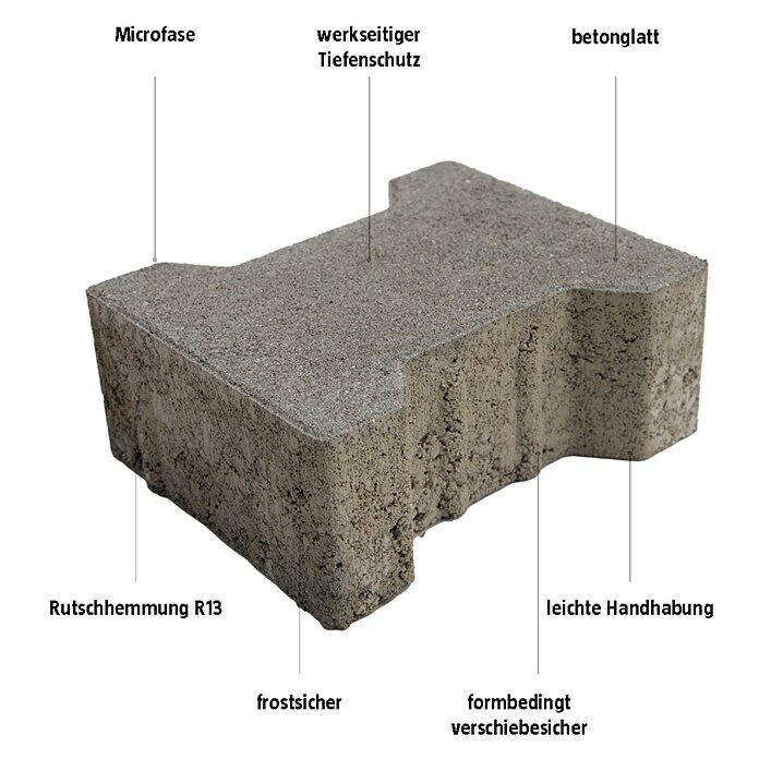 EHL Pflasterstein Doppel-T (Grau, 16,5 x 20 x 8 cm, Normalstein) | BAUHAUS