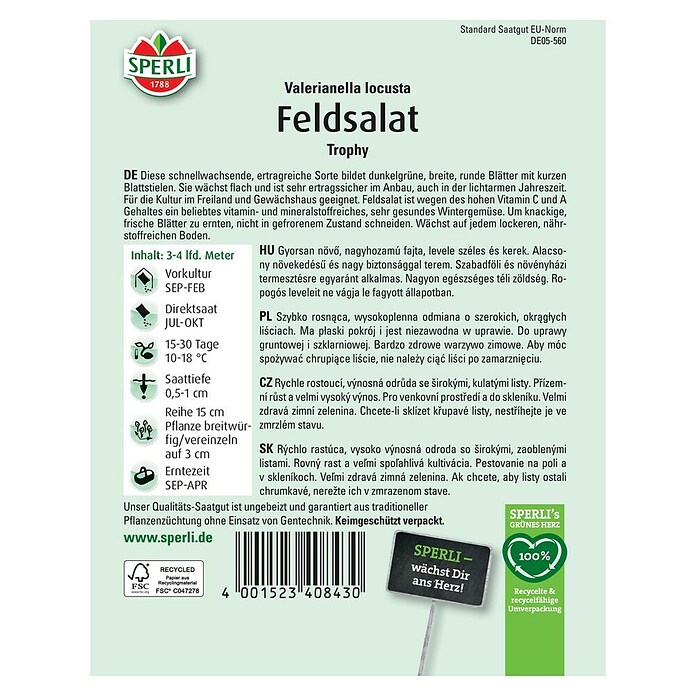 Sperli Feldsalat Trophy (Valerianella 'Trophy') | BAUHAUS
